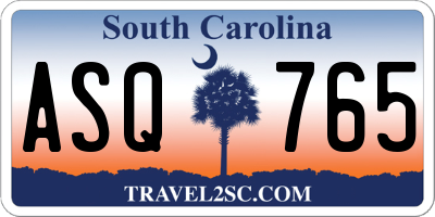SC license plate ASQ765