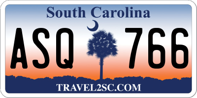 SC license plate ASQ766