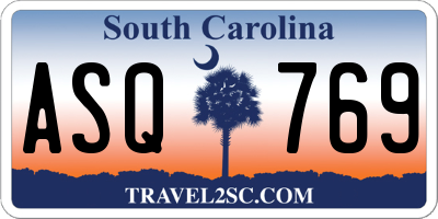 SC license plate ASQ769