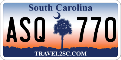 SC license plate ASQ770