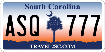 SC license plate ASQ777