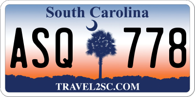 SC license plate ASQ778