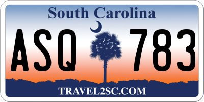 SC license plate ASQ783