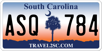 SC license plate ASQ784
