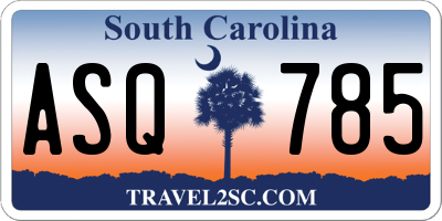 SC license plate ASQ785