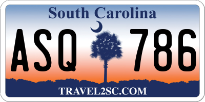 SC license plate ASQ786