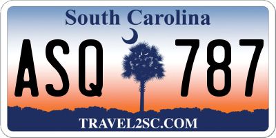 SC license plate ASQ787