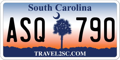 SC license plate ASQ790