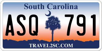 SC license plate ASQ791