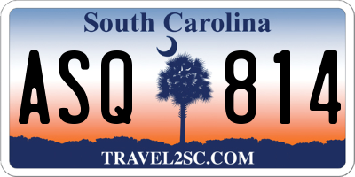 SC license plate ASQ814