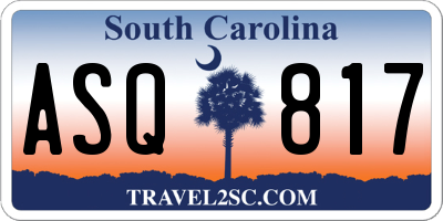 SC license plate ASQ817