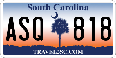 SC license plate ASQ818