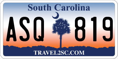 SC license plate ASQ819