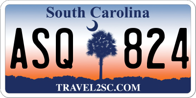 SC license plate ASQ824