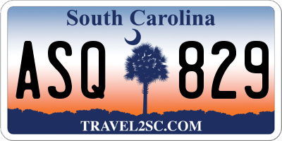 SC license plate ASQ829