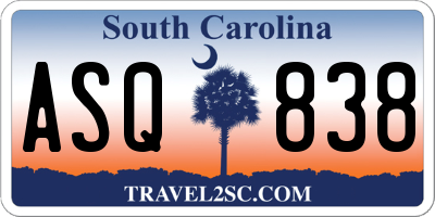 SC license plate ASQ838