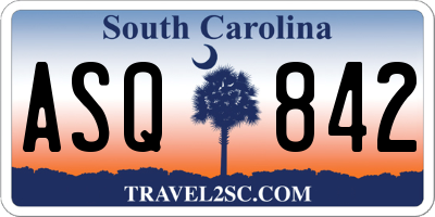 SC license plate ASQ842