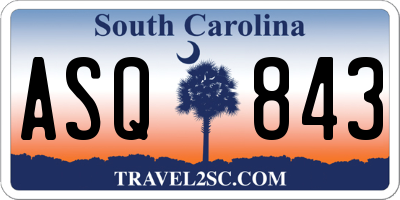 SC license plate ASQ843