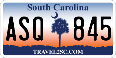 SC license plate ASQ845