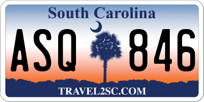 SC license plate ASQ846