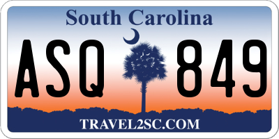 SC license plate ASQ849