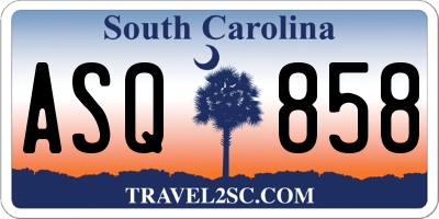 SC license plate ASQ858