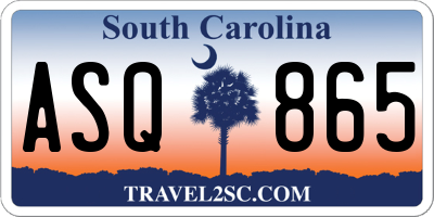 SC license plate ASQ865