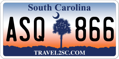 SC license plate ASQ866