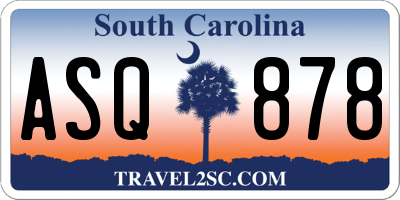 SC license plate ASQ878