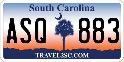 SC license plate ASQ883
