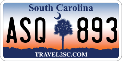 SC license plate ASQ893