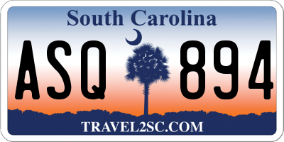 SC license plate ASQ894