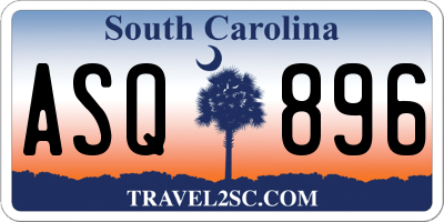 SC license plate ASQ896