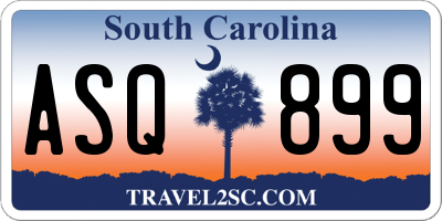 SC license plate ASQ899