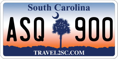 SC license plate ASQ900