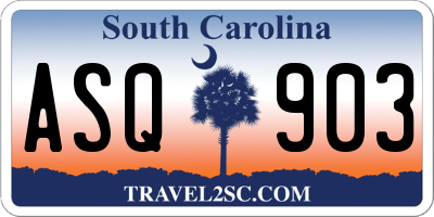 SC license plate ASQ903