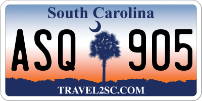 SC license plate ASQ905