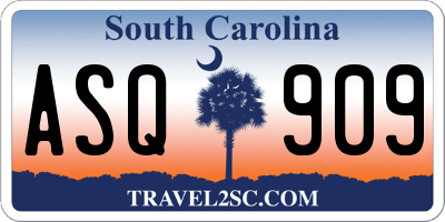 SC license plate ASQ909