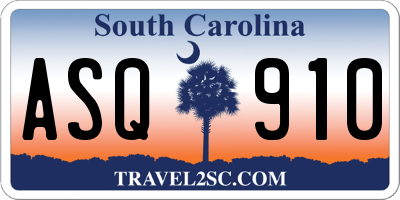 SC license plate ASQ910