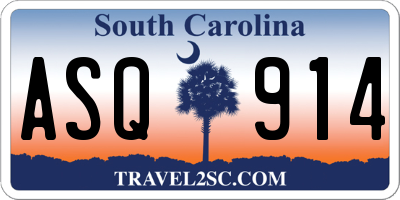 SC license plate ASQ914