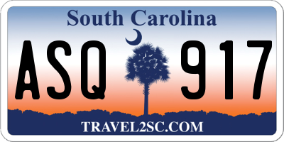 SC license plate ASQ917