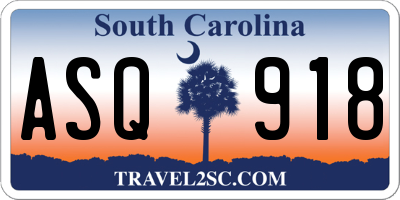 SC license plate ASQ918
