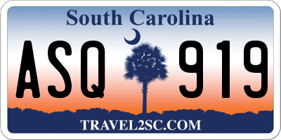SC license plate ASQ919