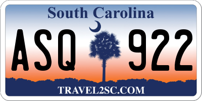 SC license plate ASQ922