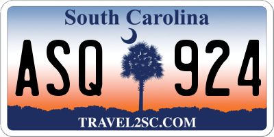 SC license plate ASQ924