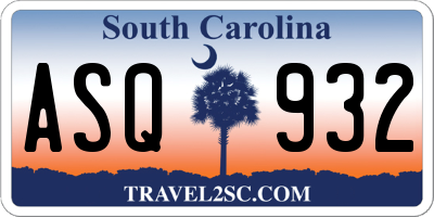 SC license plate ASQ932