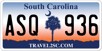 SC license plate ASQ936