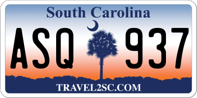 SC license plate ASQ937
