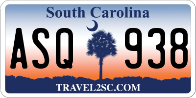 SC license plate ASQ938