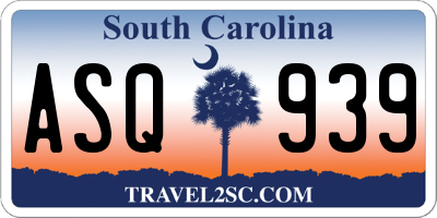 SC license plate ASQ939